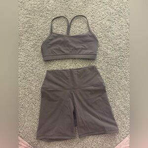 CRZ yoga workout set. Sports bra size small, biker shorts size medium.